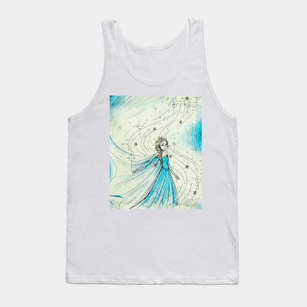 Elsa the Ice Queen Tank Top by Del Fava Bean